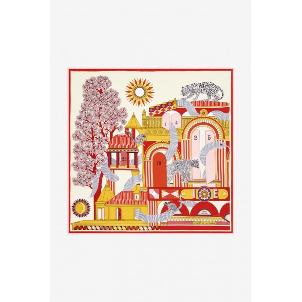 Inoui Editions šilko ir medvilnės skara TAJ WHITE